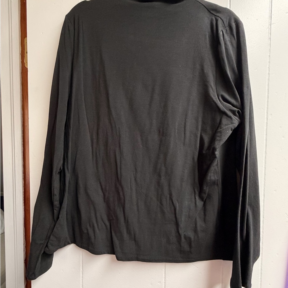Nuuds Black Long Sleeve Mock Neck Top